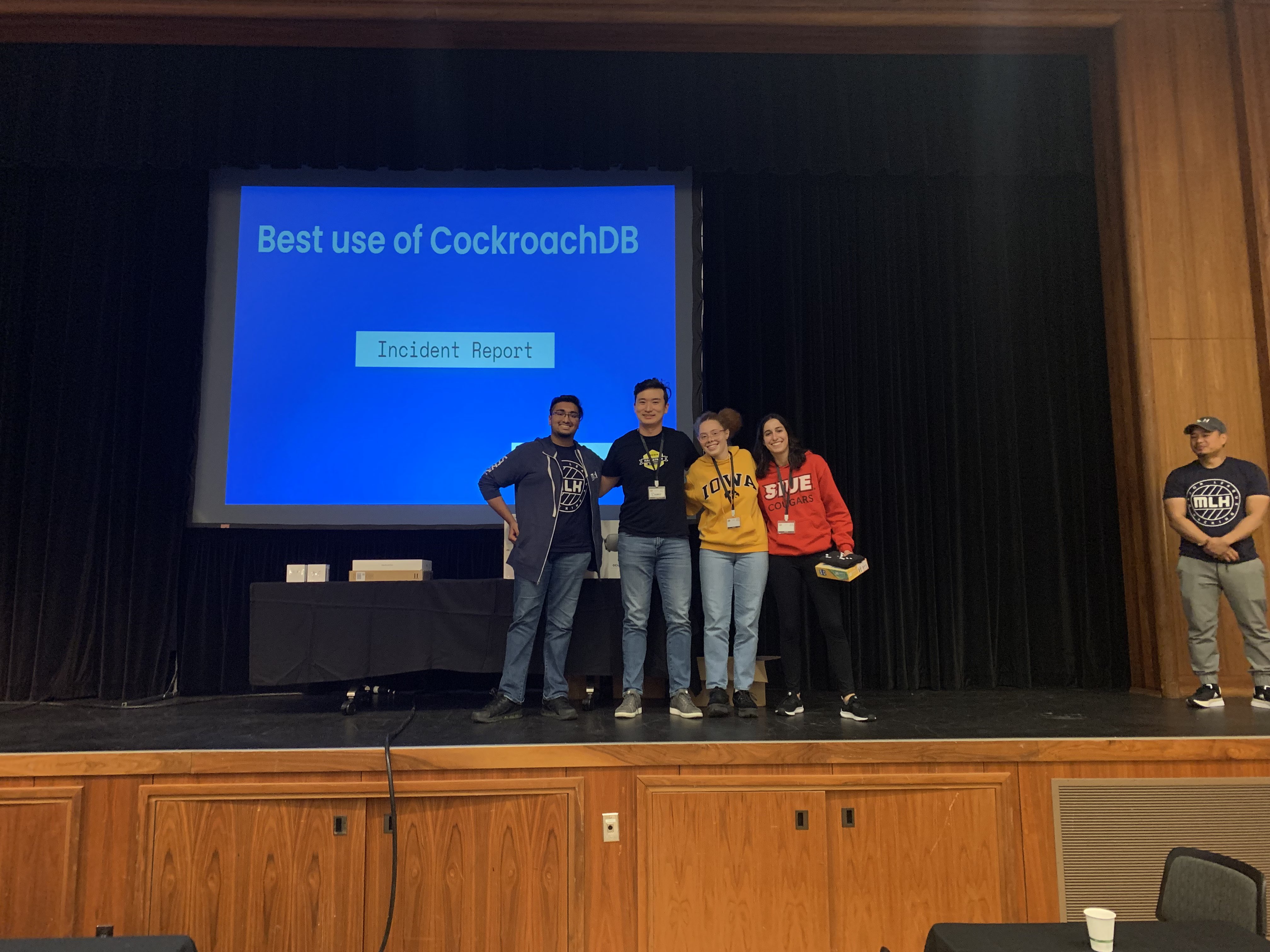 Us winning the CockroachDB category award